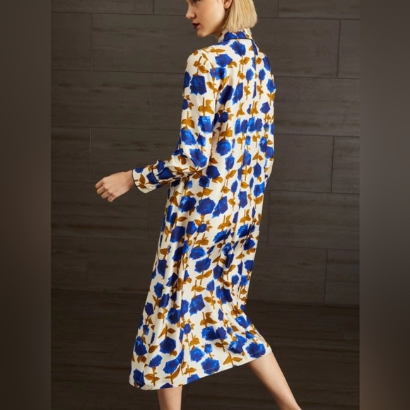 NWOT Max Mara Studio Label-cut 100% Silk Straight-line Dress Sz: US4 Spring - Picture 5 of 16